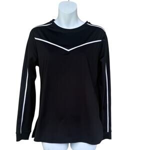Tail Golf black long sleeve top with white stripe detail